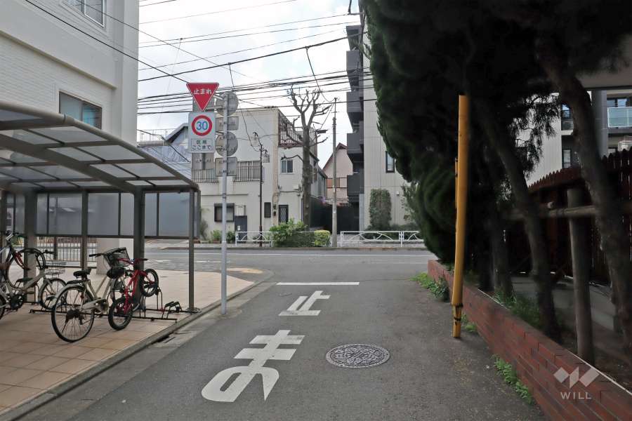 敷地北側の前面道路（東側から）