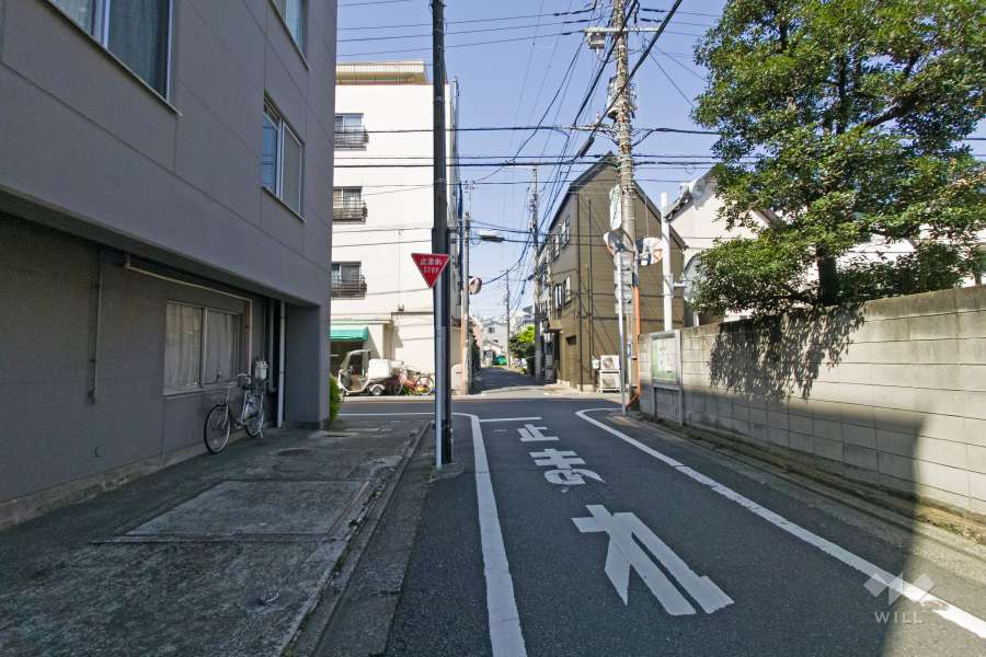 敷地北側の前面道路（東側から）