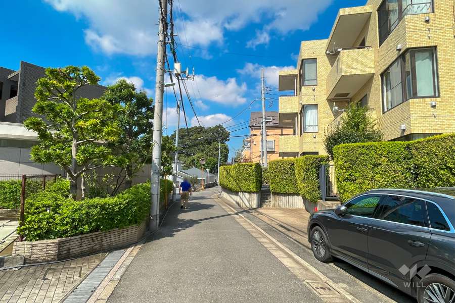 敷地南側の前面道路（南側から）