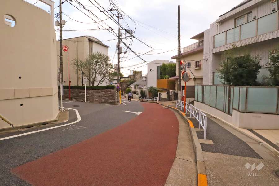 敷地北東側の前面道路(北側から)