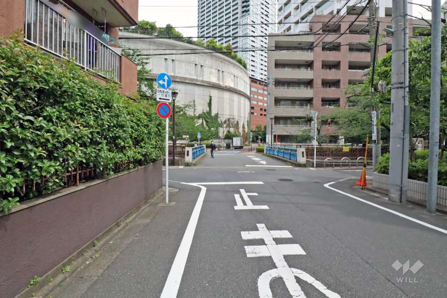敷地東側の前面道路(南側から)