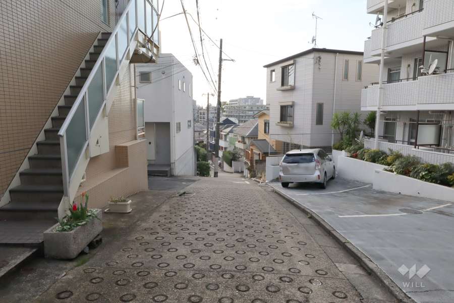 敷地南側の前面道路(東側から)