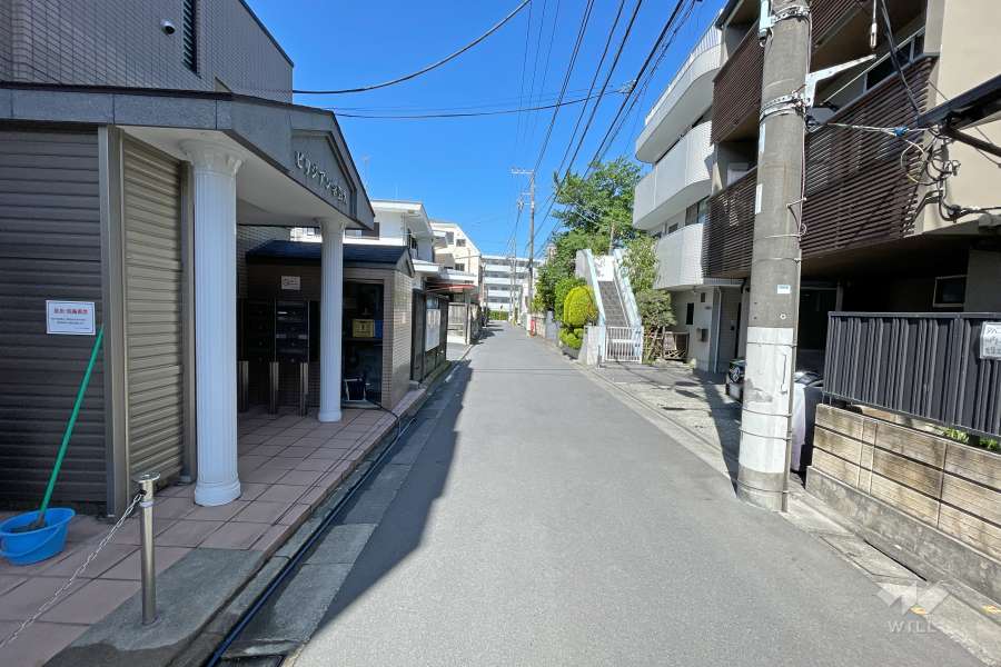 敷地北側の前面道路（東側から）
