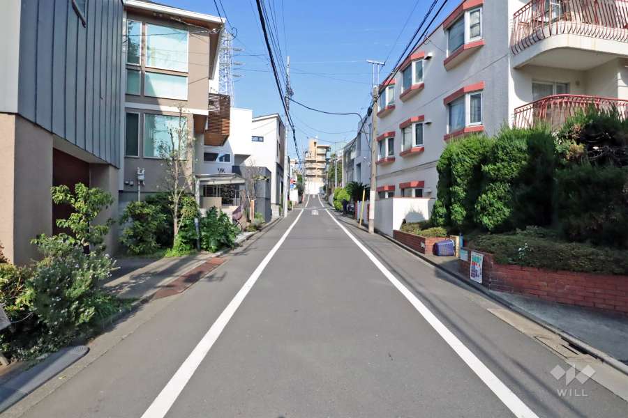 敷地北側の前面道路(西側から)