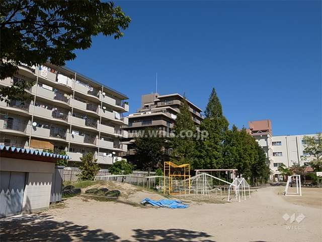 敷地の南側には花里小学校があります。