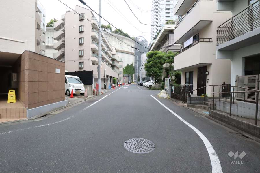 敷地北東側の前面道路(南側から)