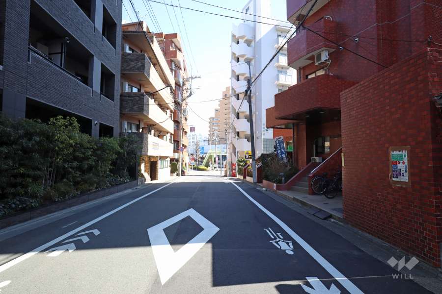 敷地北側の前面道路　