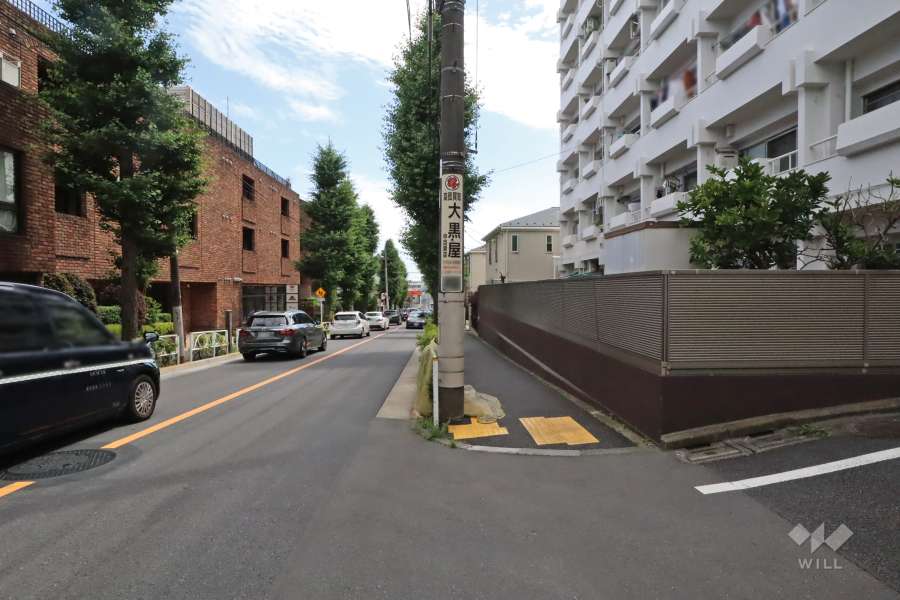 敷地南東側は野沢通りに面しています。