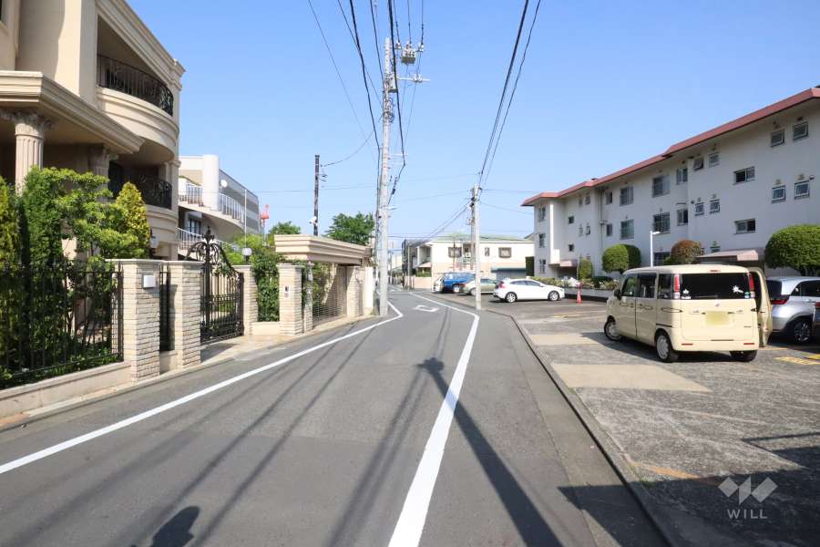 敷地北側の前面道路(西側から)