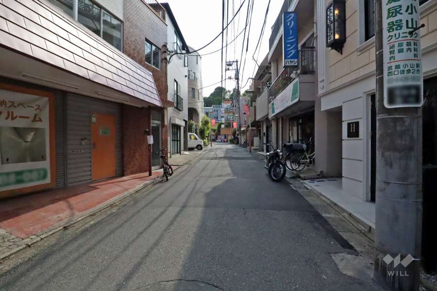 敷地北側の前面道路（東側から）