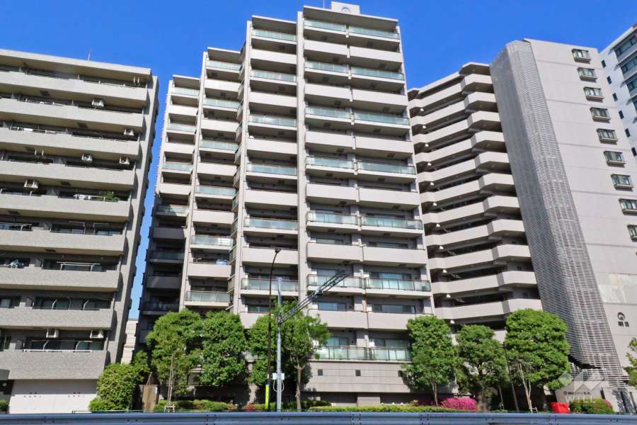 朝日ツイン目黒B棟の外観(南西側から)