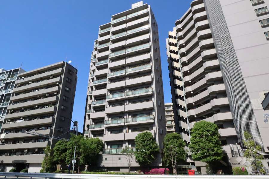 朝日ツイン目黒B棟の外観(南側から)