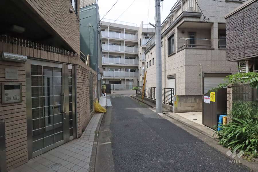 敷地南側の前面道路(南側から)