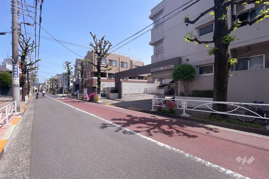 敷地北西側の前面道路（南西側から）