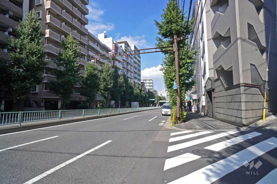 敷地北西側の前面道路