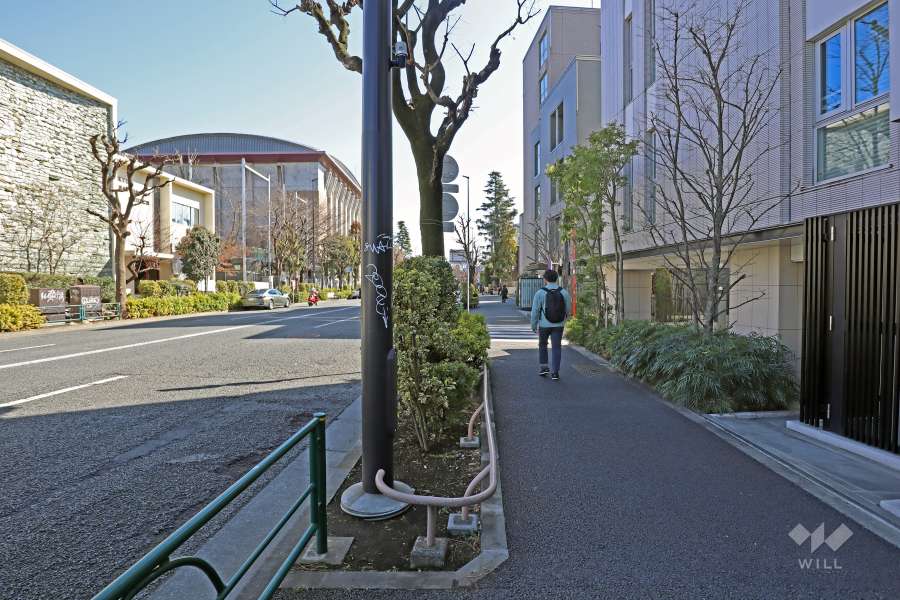 敷地の北東側前面道路は駒沢通りです。