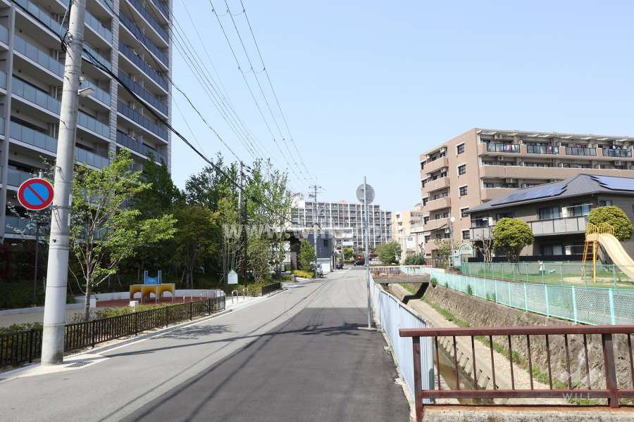敷地西側の前面道路