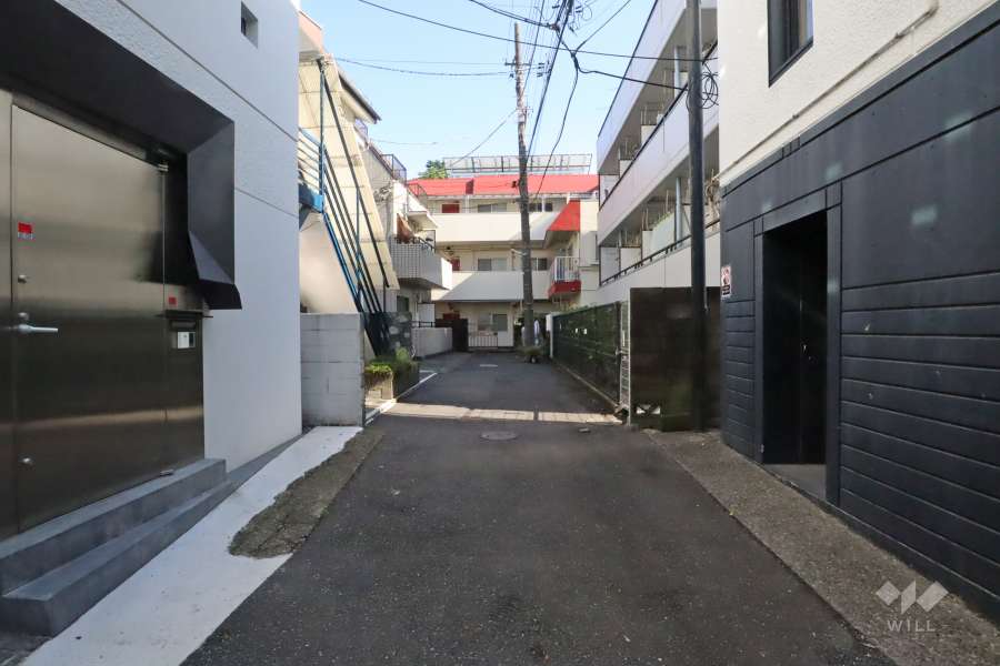 敷地北側の前面道路(北側から)