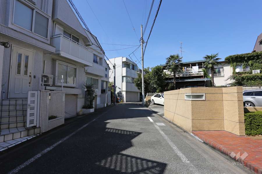 敷地西側の前面道路（南側から）