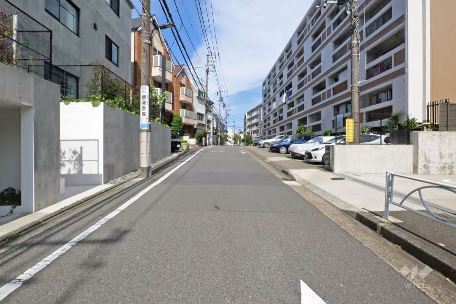 敷地南側の前面道路(東側から)