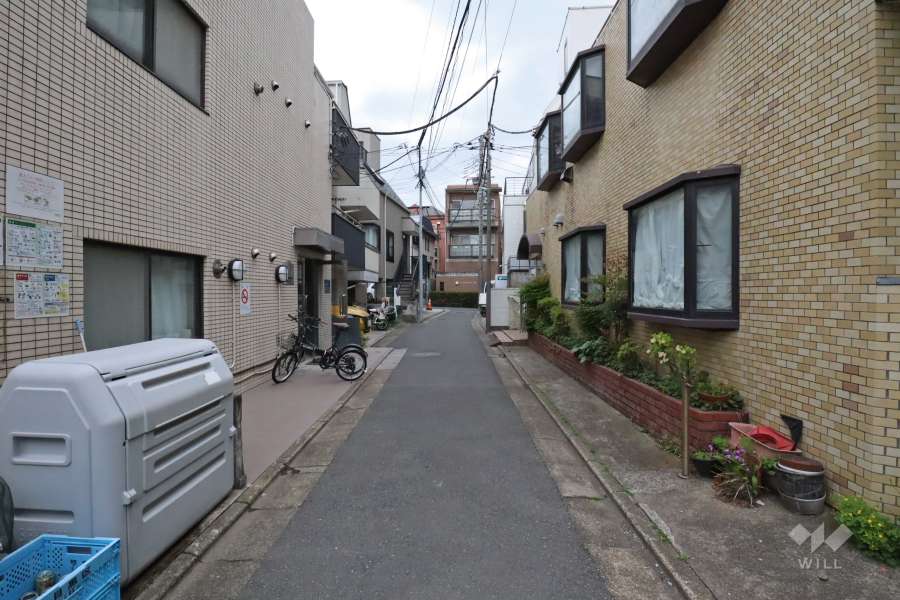 敷地南西側の前面道路（南東側から）