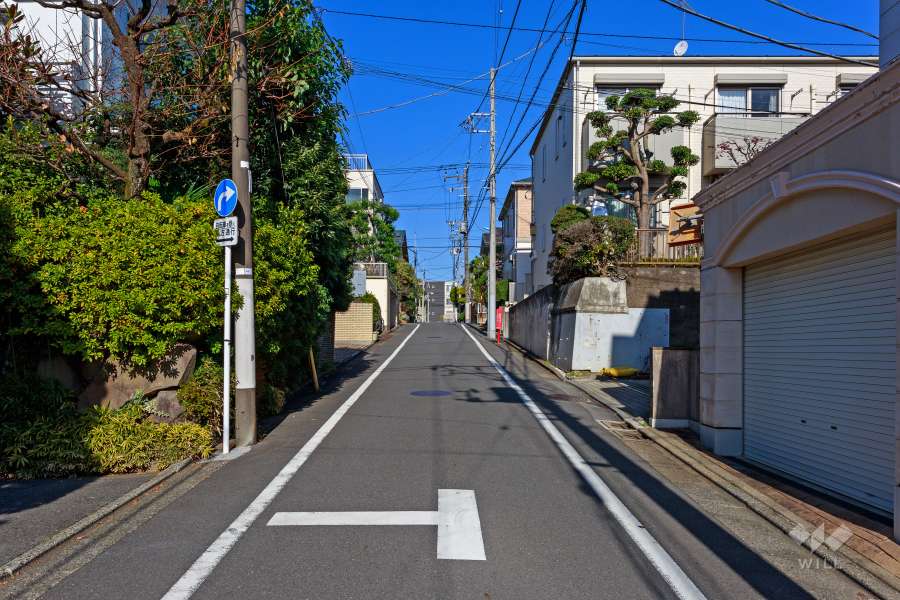敷地西側の前面道路（南側から）