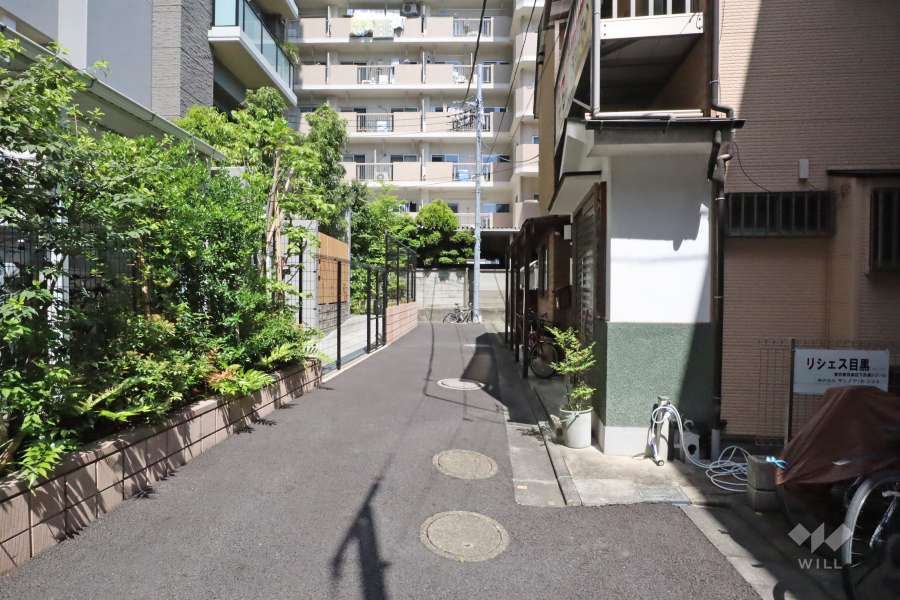 敷地北東側の前面道路（南東側から）