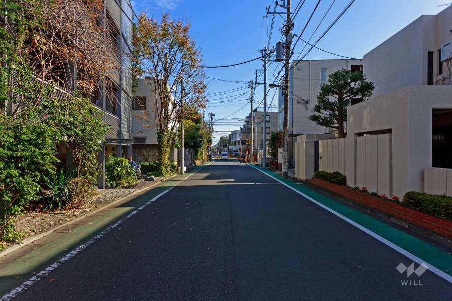 敷地北側の前面道路（西側から）