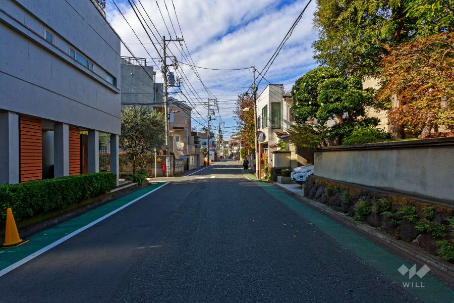 敷地北側の前面道路（東側から）