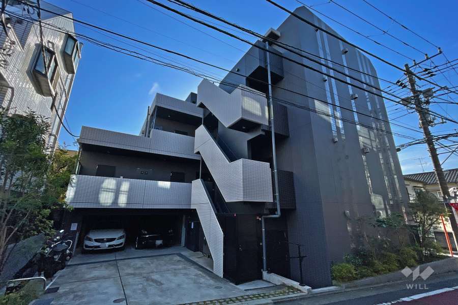 アクサス目黒祐天寺の外観（北西側から）