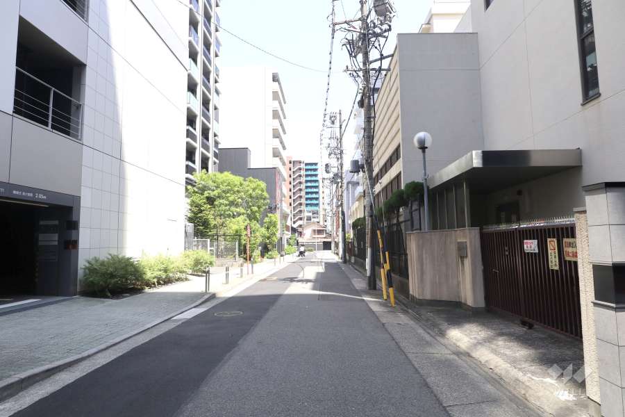敷地北側の前面道路（西側から）