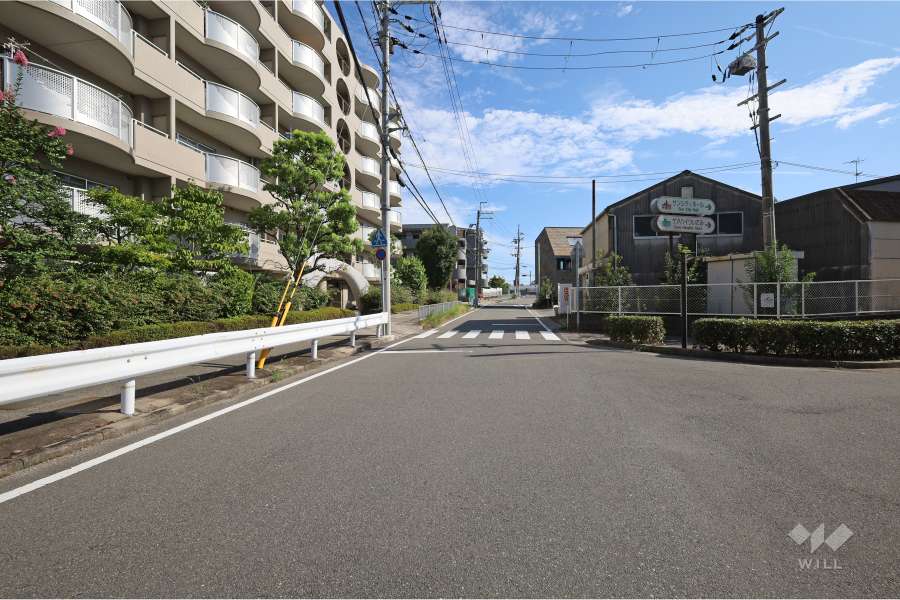 敷地西側の前面道路