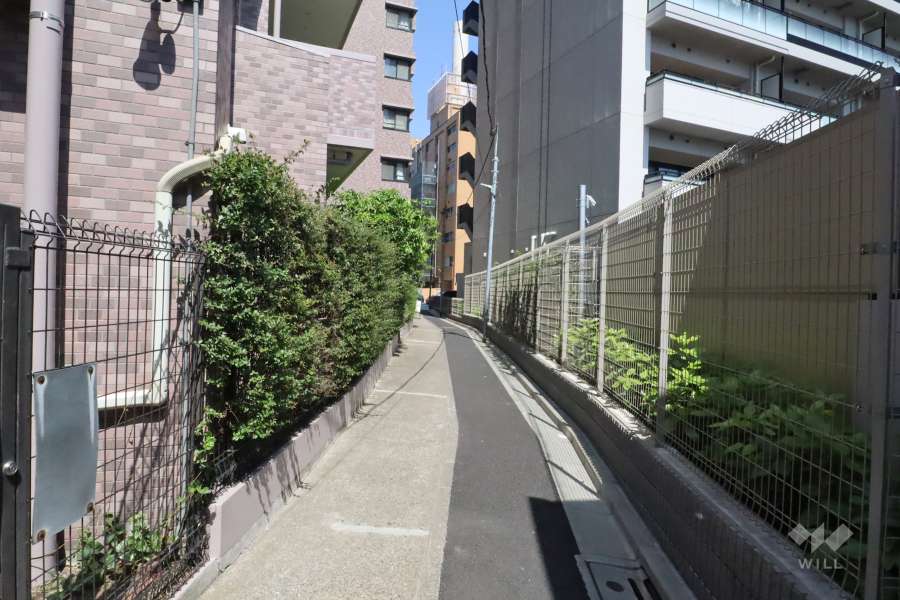 敷地北西側の前面道路