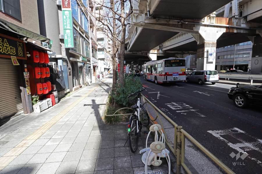 敷地南側の前面道路(西側から)