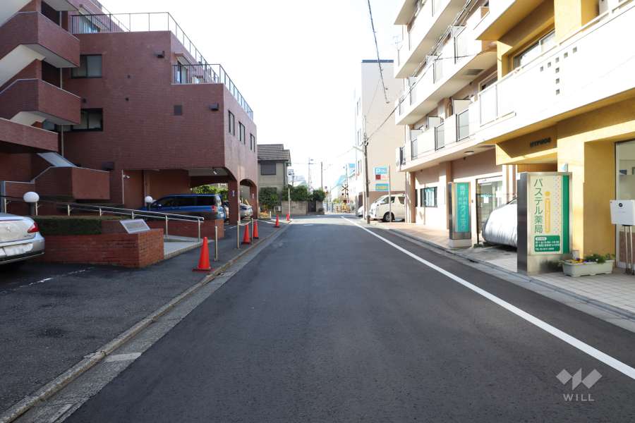 敷地北側の前面道路（東側から）