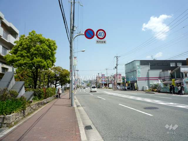 敷地南側のバス通り