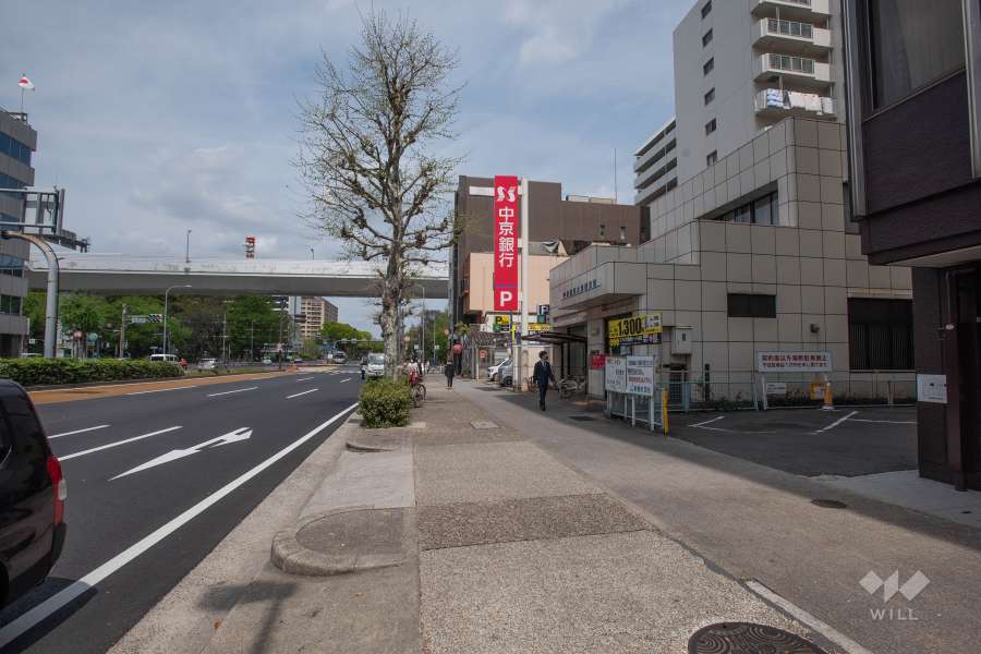 敷地西側の前面道路（南側から）
