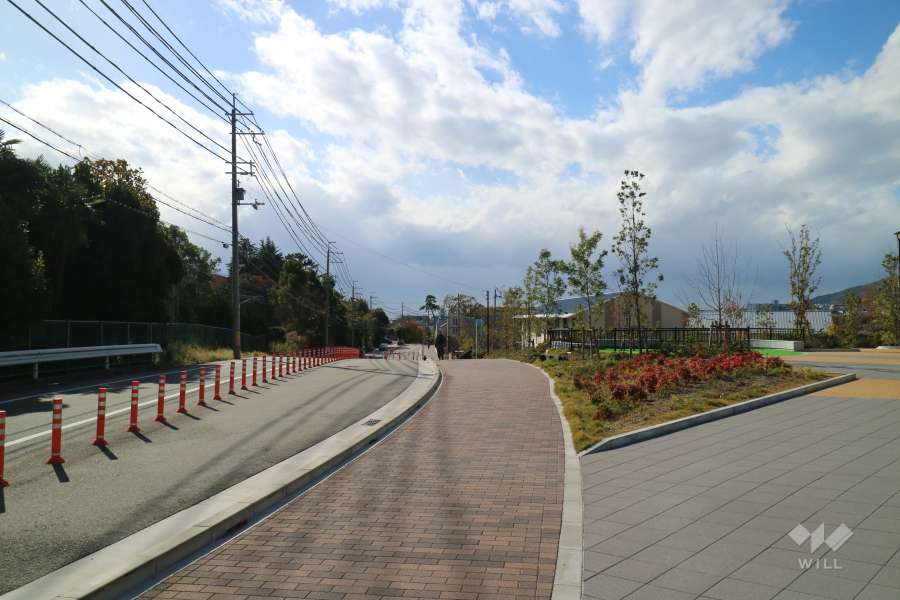 敷地南東側の前面道路（東側から）