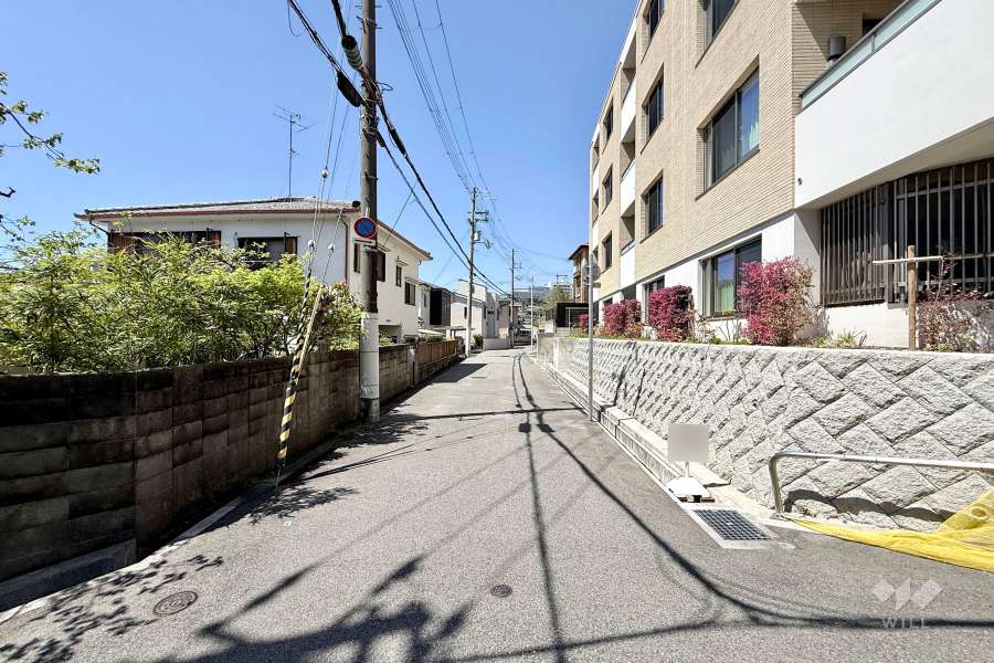 敷地南側の前面道路（東側から）