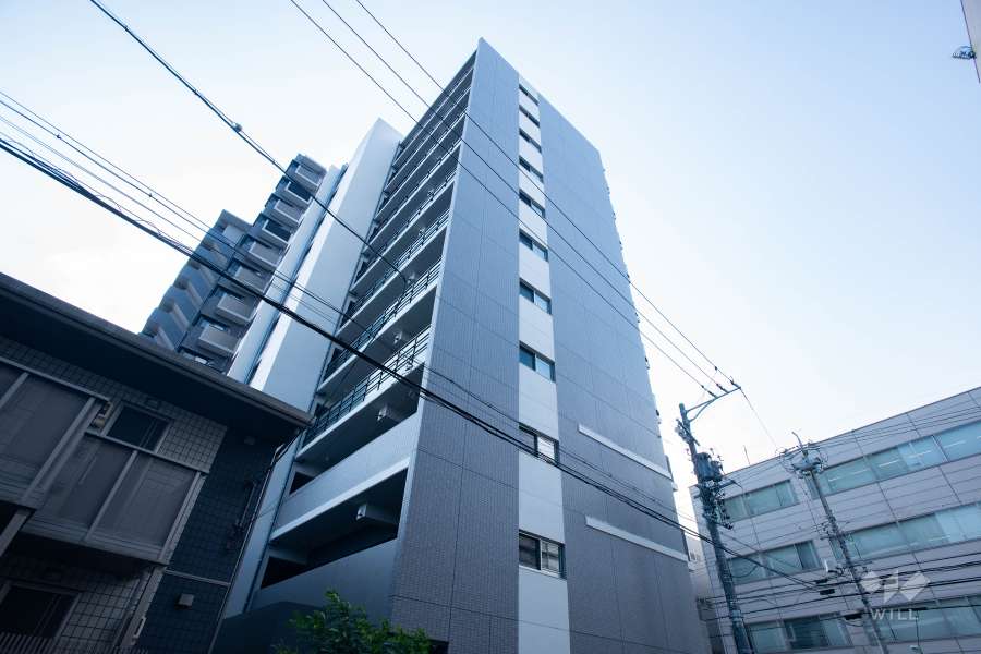 プレサンスロジェ金山ミッドゲートの外観（北東側から）