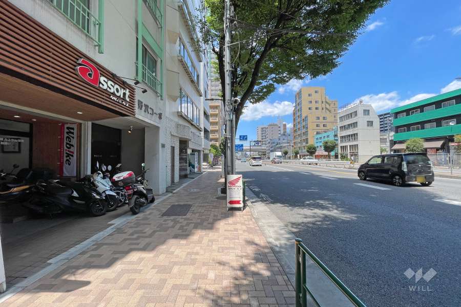 敷地北東側の前面道路（南東側から）