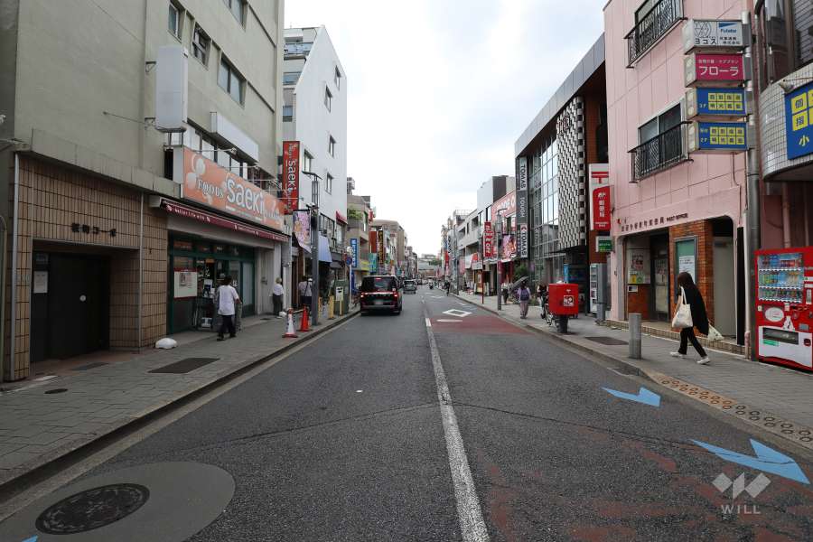 敷地西側の前面道路（北側から）