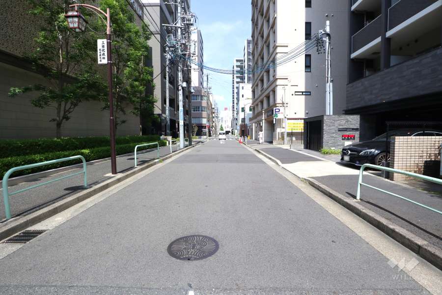 敷地北側の前面道路（西側から）