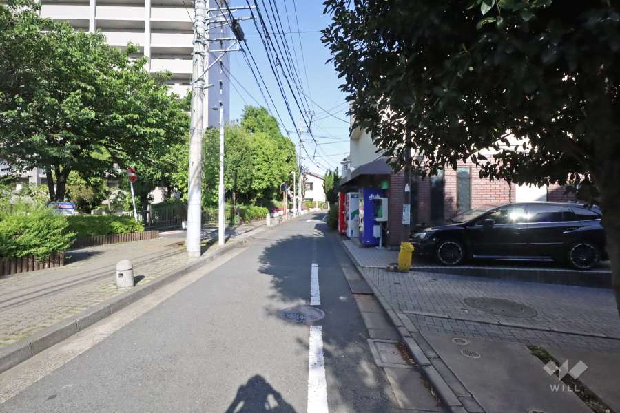 敷地北側の前面道路(西側から)