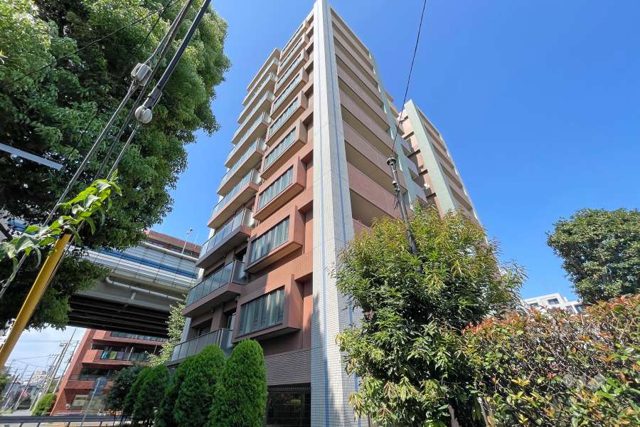 ライオンズグローベル桜新町の外観（南西側から）