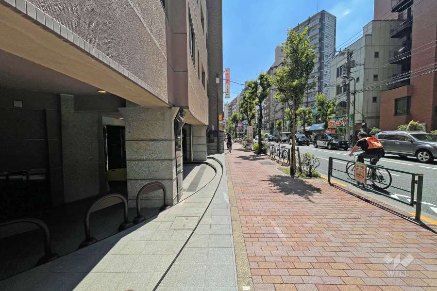 敷地南側の前面道路（西側から）