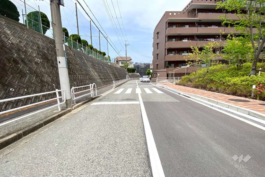 敷地西側の前面道路　