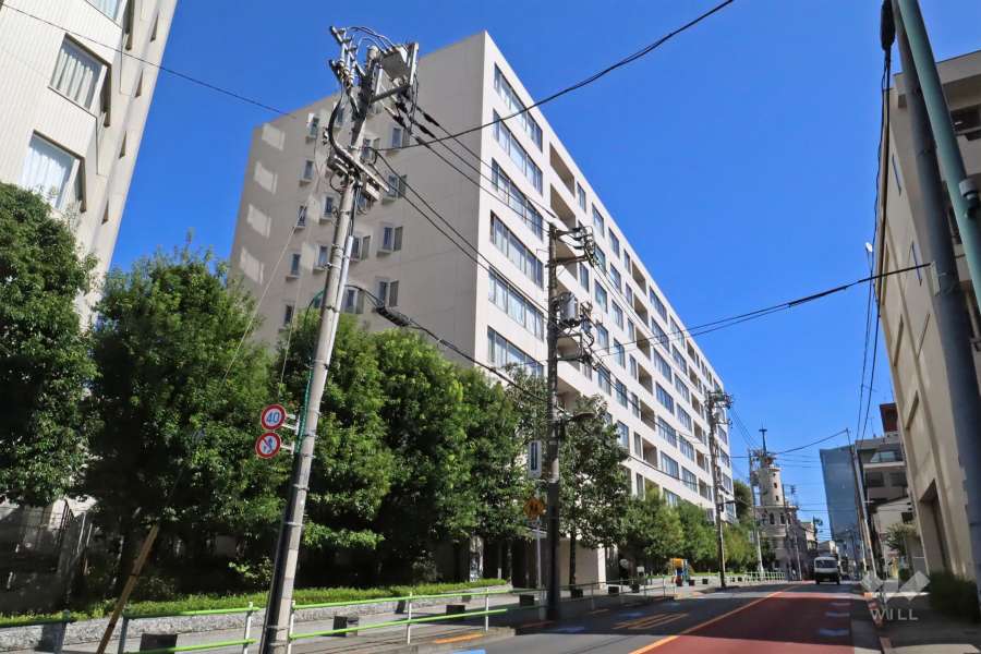 高輪ザレジデンスの外観(南西側から)