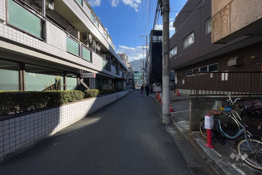 敷地の西側前面道路（北側から）