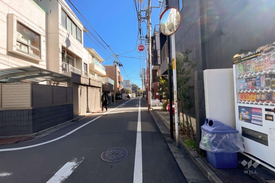 敷地北側の前面道路（西側から）